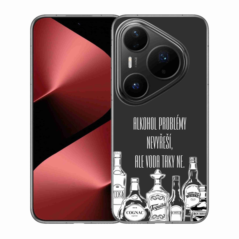 Gél borító mmCase a Huawei Pura 80 Pro számára - vicces szöveg fekete háttérrel