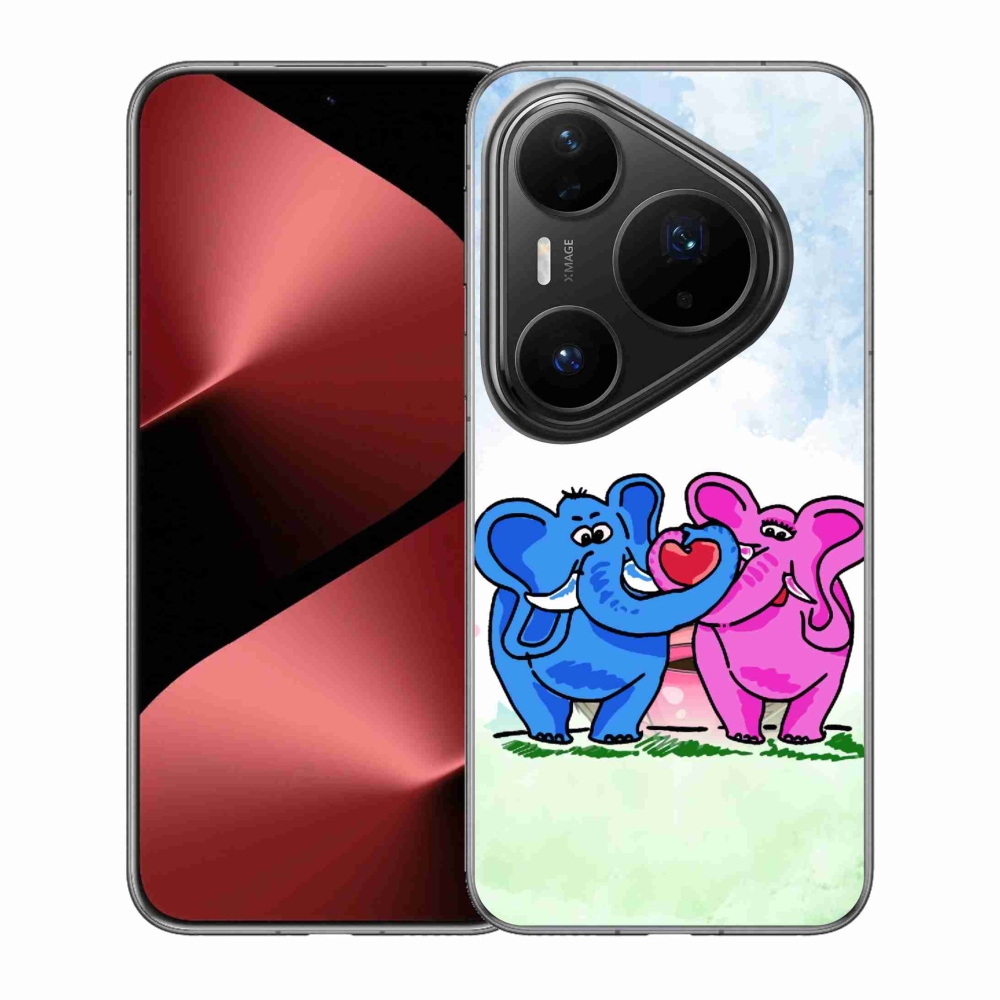 Gél borítás mmCase a Huawei Pura 80 Pro számára - szerelmes elefántok