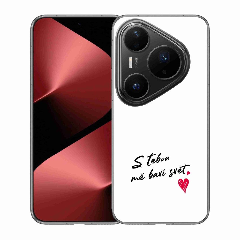 Gél borító mmCase a Huawei Pura 80 Pro készülékhez - szerelmes szöveg 1 fehér háttér
