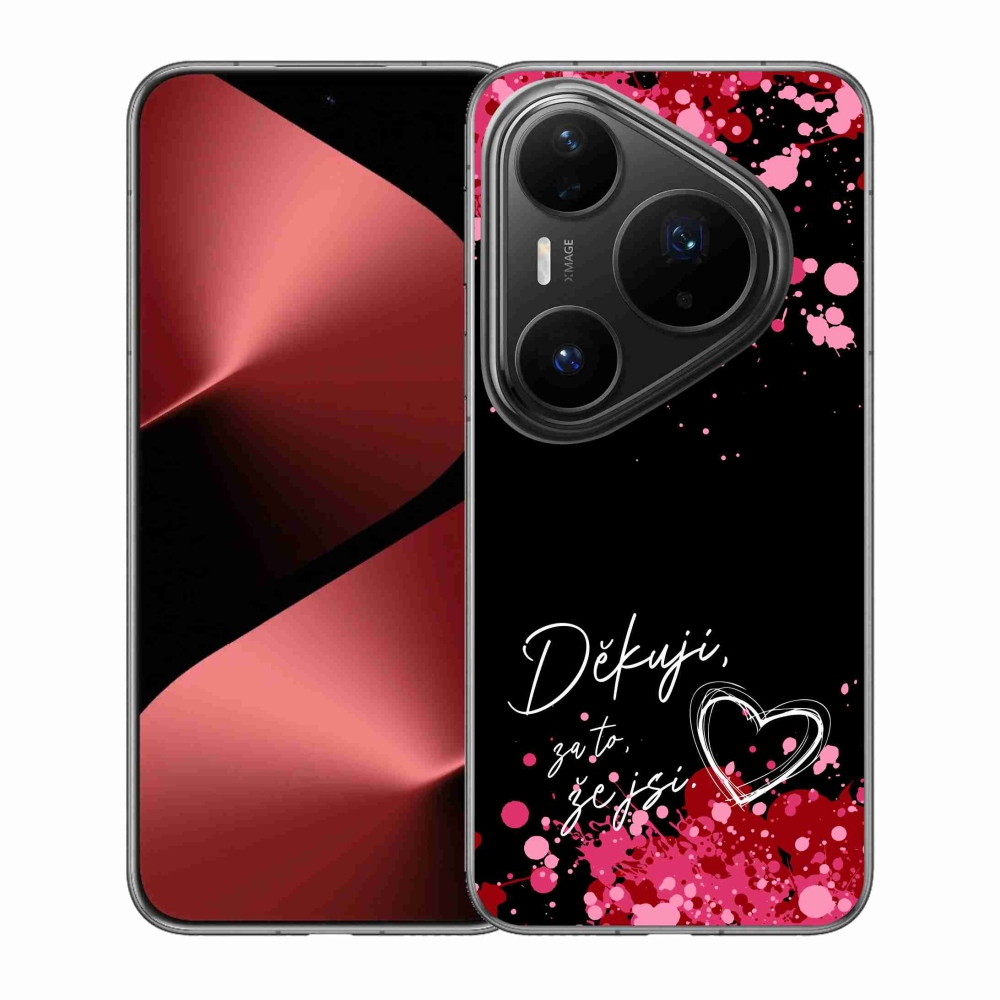 Gél borító mmCase a Huawei Pura 80 Pro készülékhez - text in love 2 fekete háttér