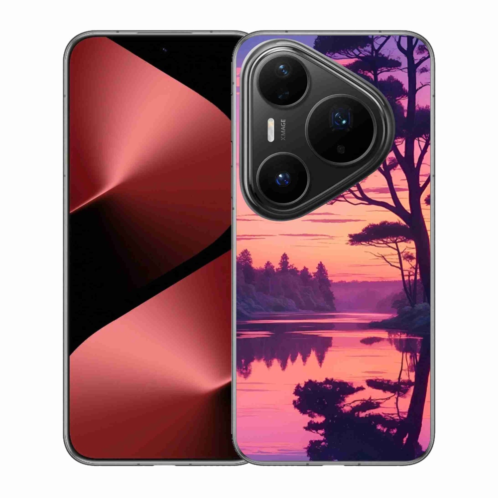 Gél borítás mmCase a Huawei Pura 80 Pro számára - naplemente a tó felett