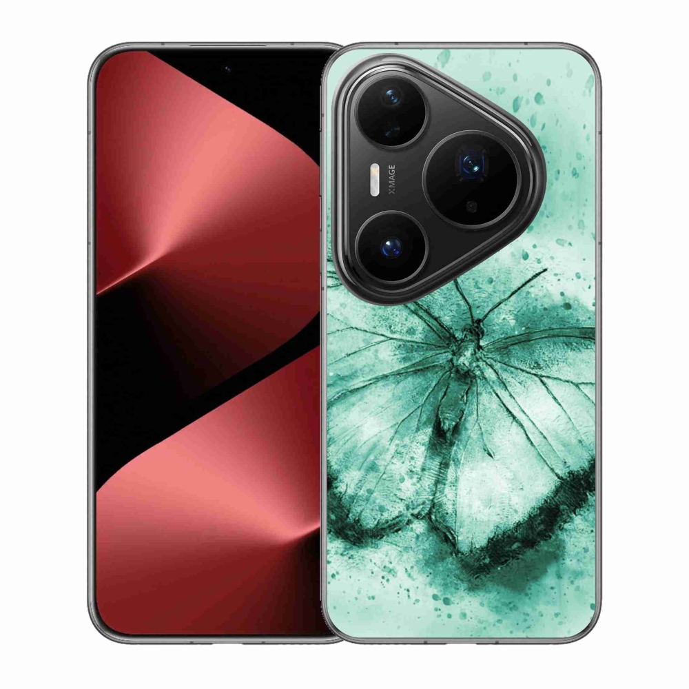 Zselés borítás mmCase a Huawei Pura 80 Pro készülékhez - zöld pillangó