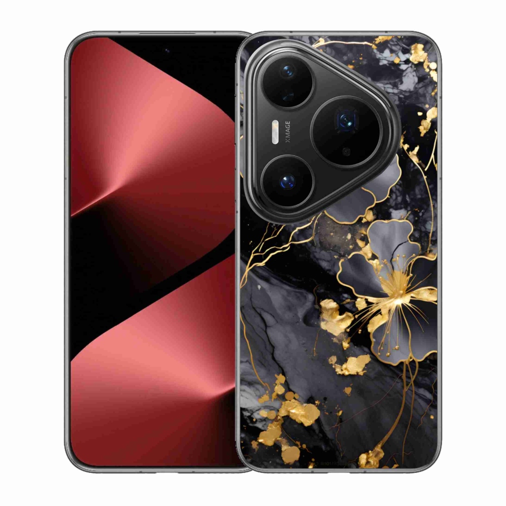 Gél borító mmCase a Huawei Pura 80 Pro számára - arany virágok