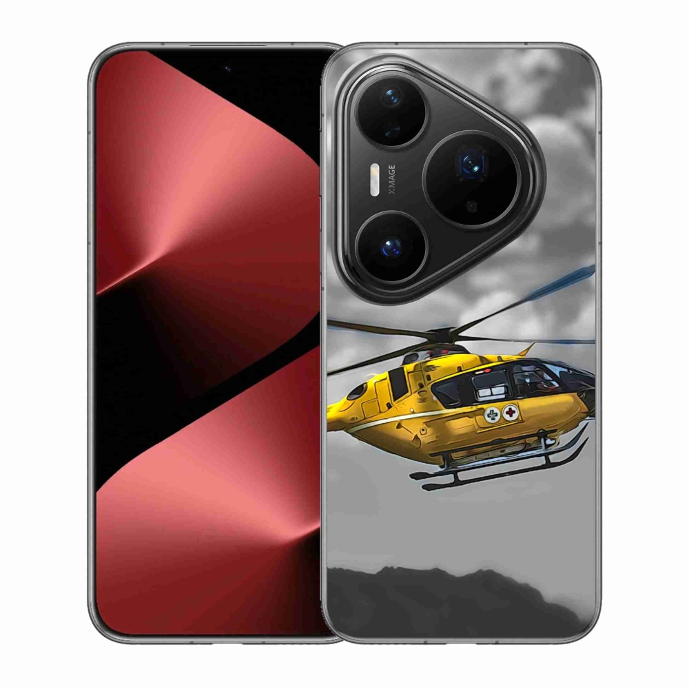 Zselés borítás mmCase a Huawei Pura 80 Pro készülékhez - sárga helikopter