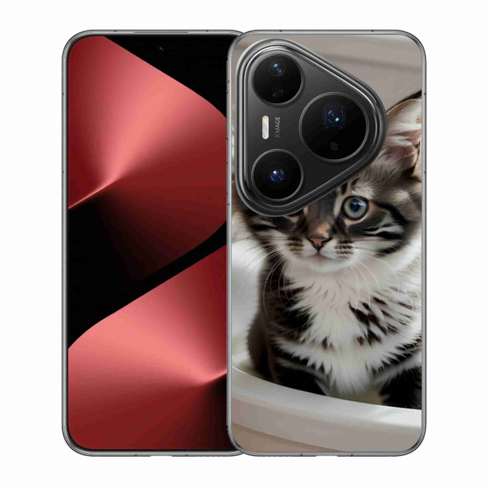 Gél borítás mmCase a Huawei Pura 80 Pro számára - kíváncsi cica