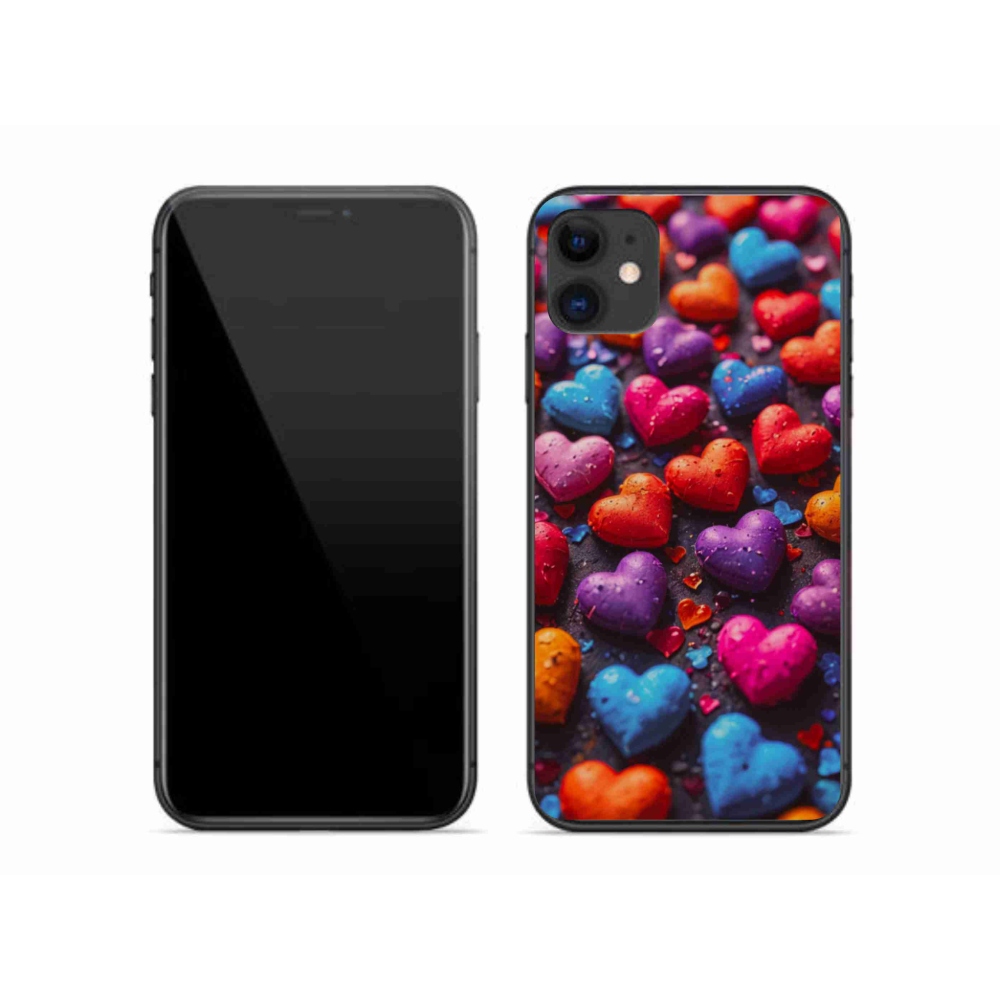 mmCase gél tok az iPhone 11-hez – színes szívek