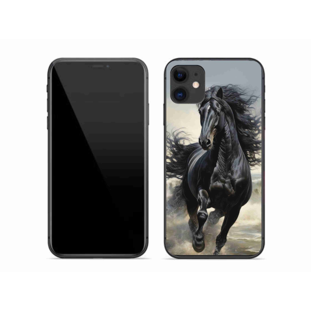 mmCase gél tok az iPhone 11-hez – futó fekete ló
