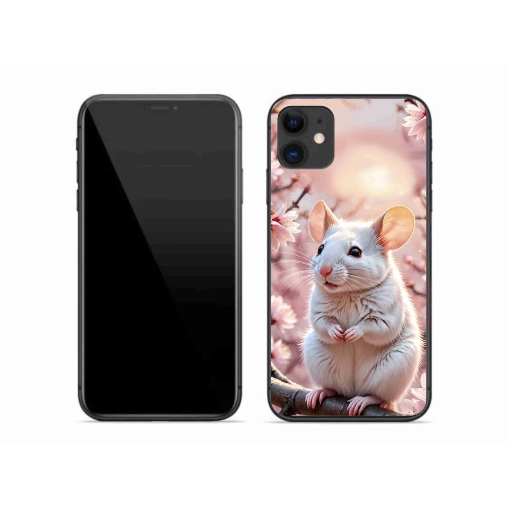 mmCase gél tok az iPhone 11-hez – fehér egér egy ágon