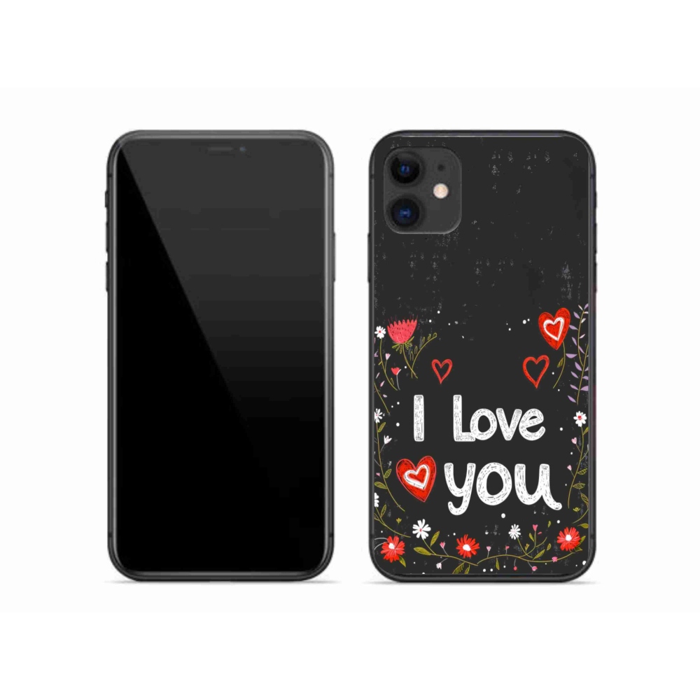 Gél borítás mmCase iPhone 11 készülékhez - Szeretlek fekete háttérrel