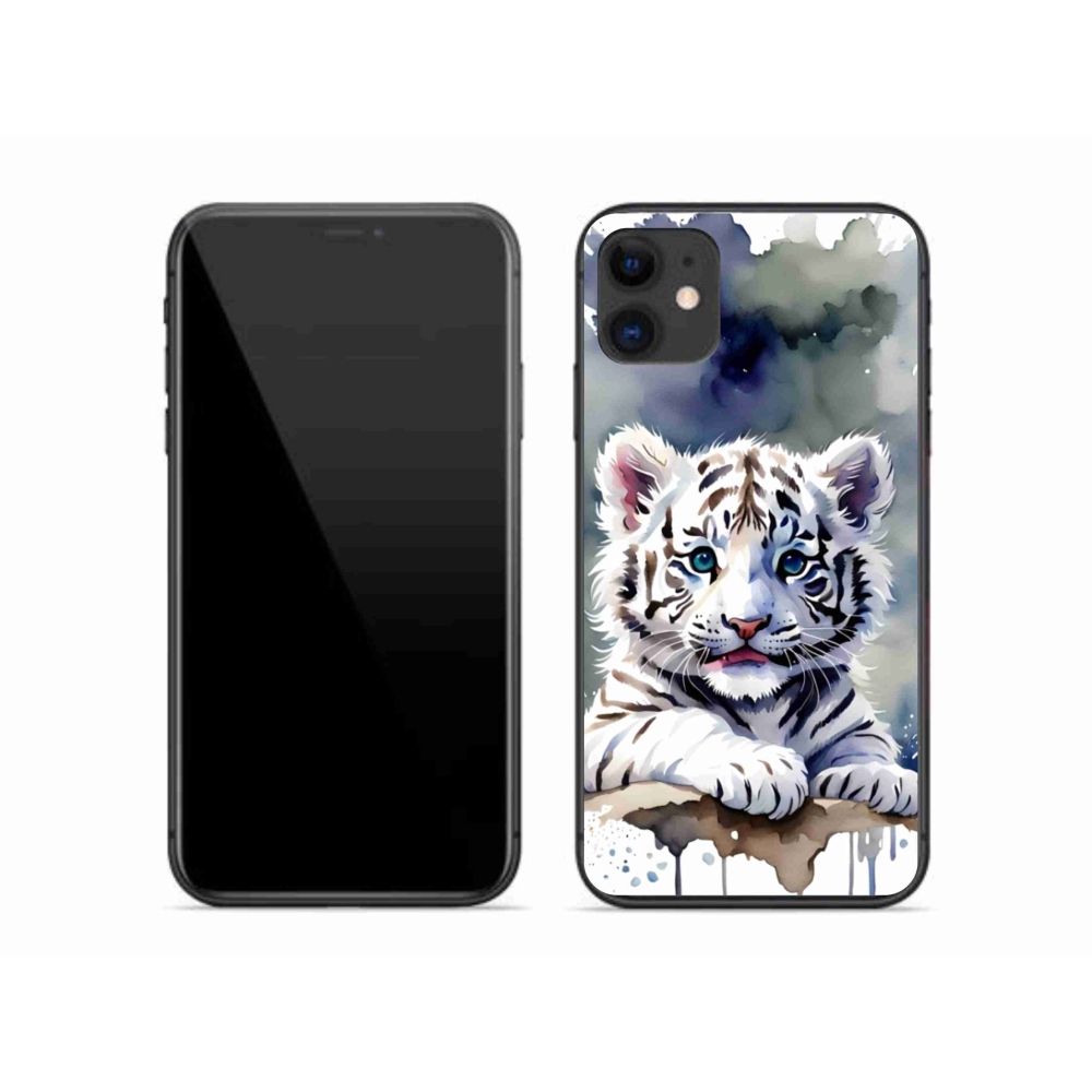mmCase gél tok az iPhone 11-hez – fehér tigris kölyök