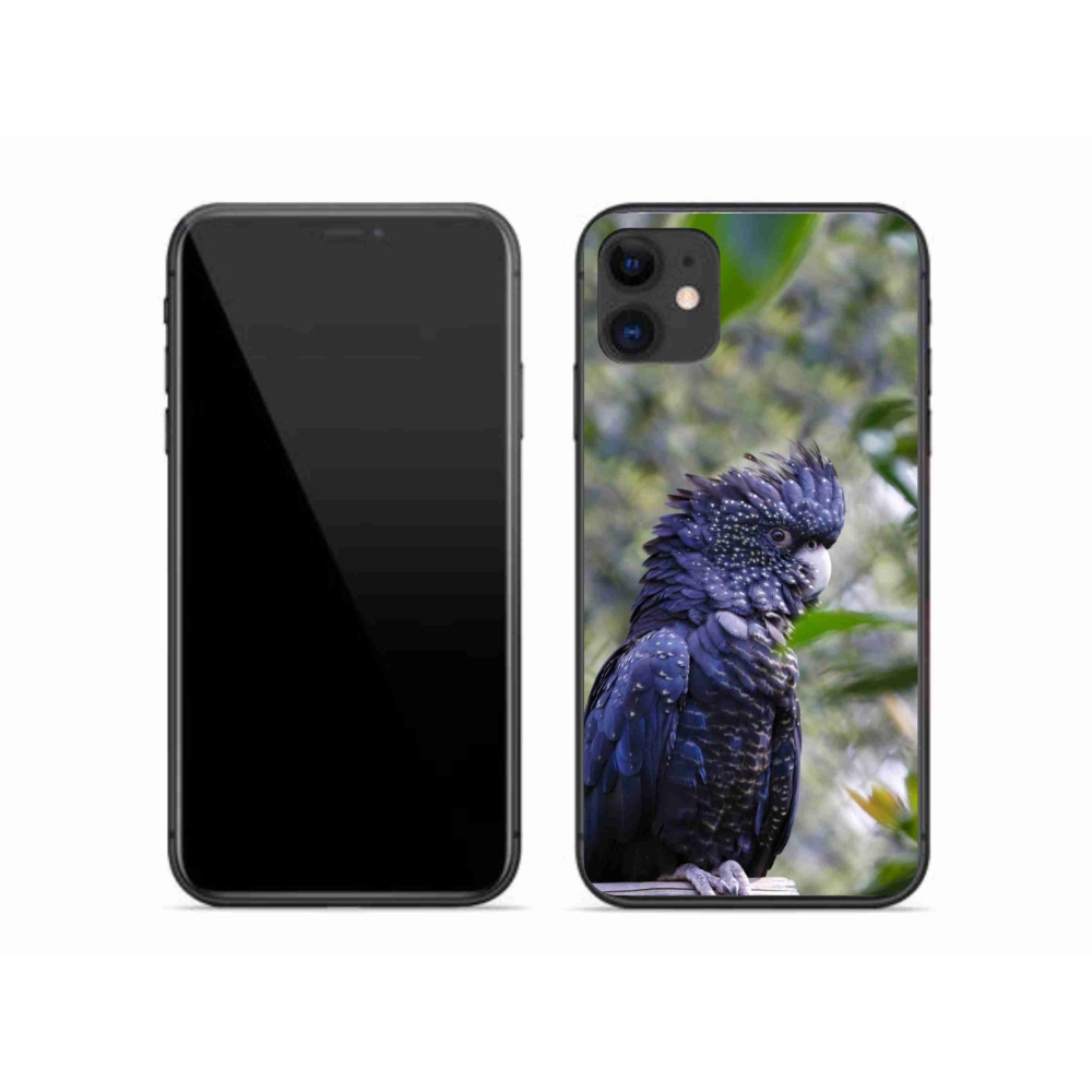 mmCase gél tok az iPhone 11-hez – fekete kakadu papagáj