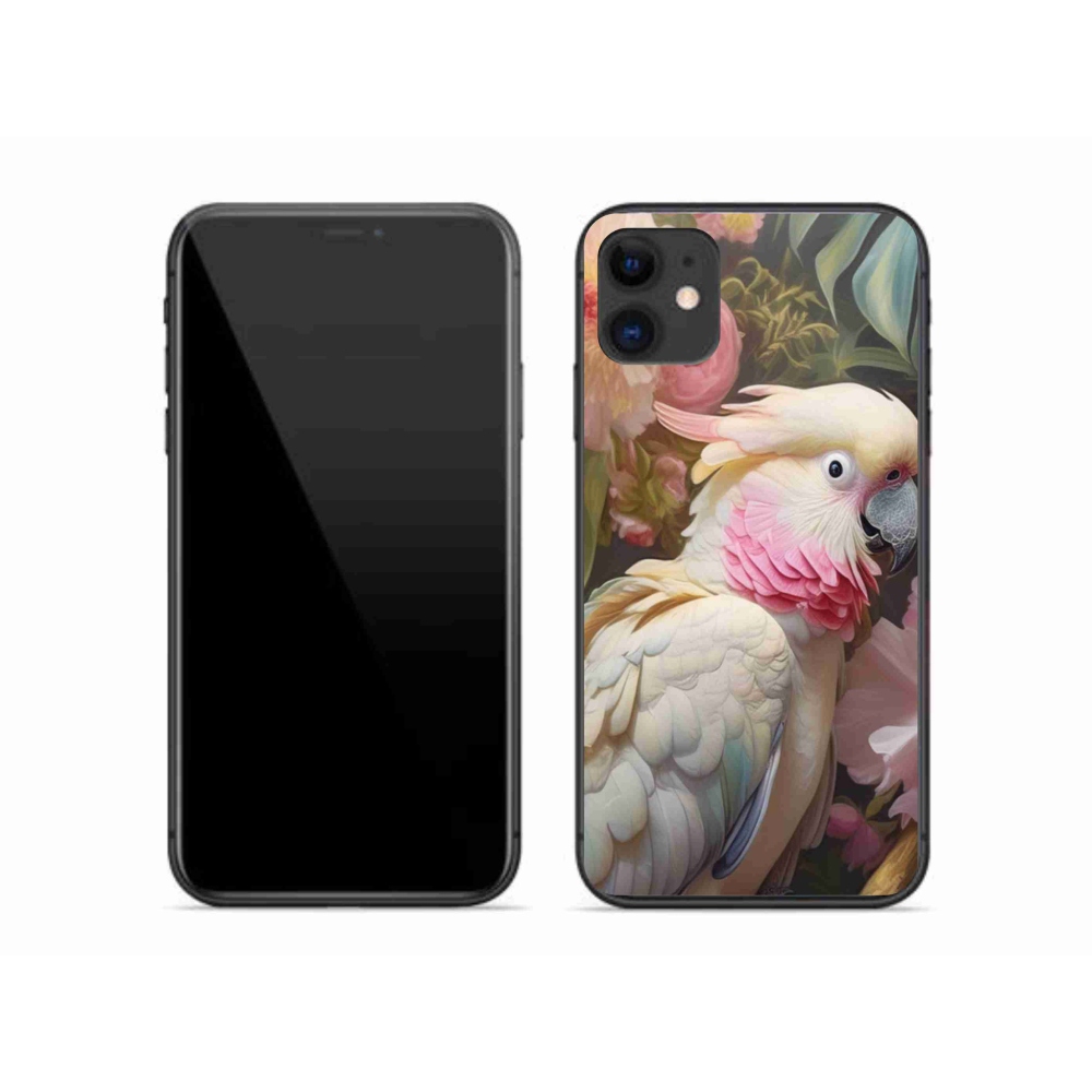 mmCase gél tok az iPhone 11-hez – rózsaszín kakadu papagáj 2