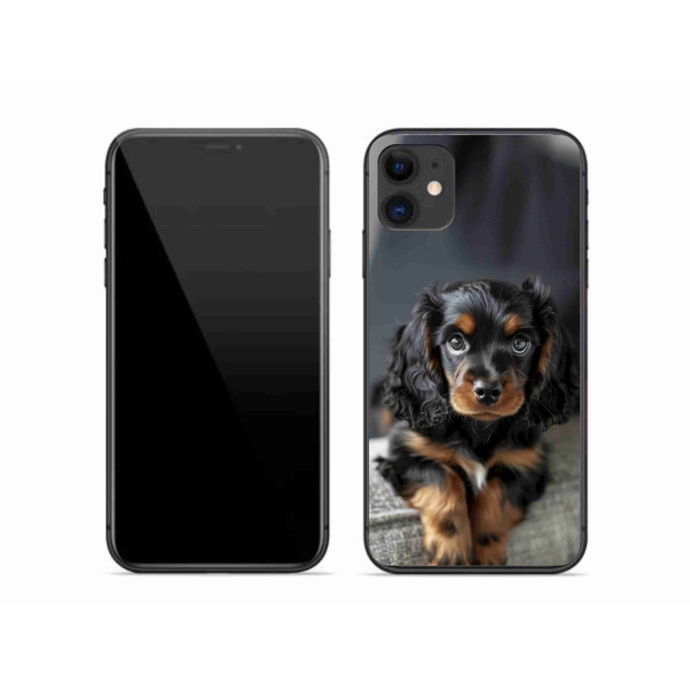 mmCase gél tok az iPhone 11-hez – aranyos, hosszúszőrű tacskó