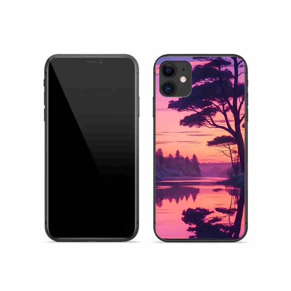 mmCase gél tok az iPhone 11-hez – naplemente a tó felett