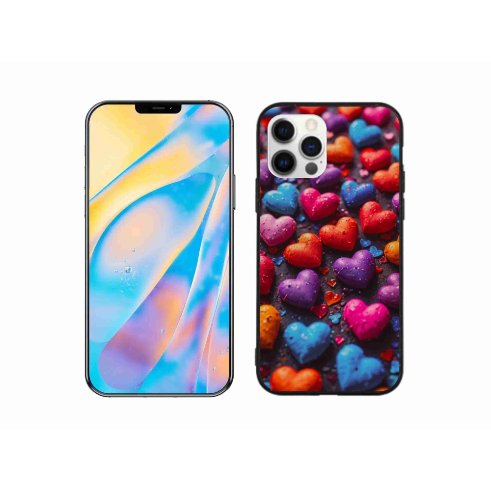 Zselés borítás mmCase iPhone 12 készülékhez - színes szív