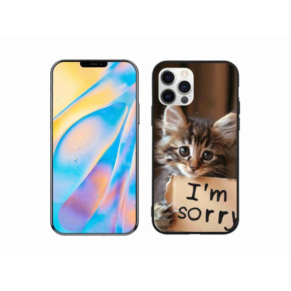 Zselés borítás mmCase iPhone 12 készülékhez - macska bocsánatkérése