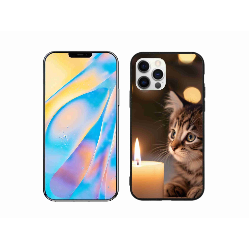 Zselés borítás mmCase iPhone 12 készülékhez - cica és gyertya