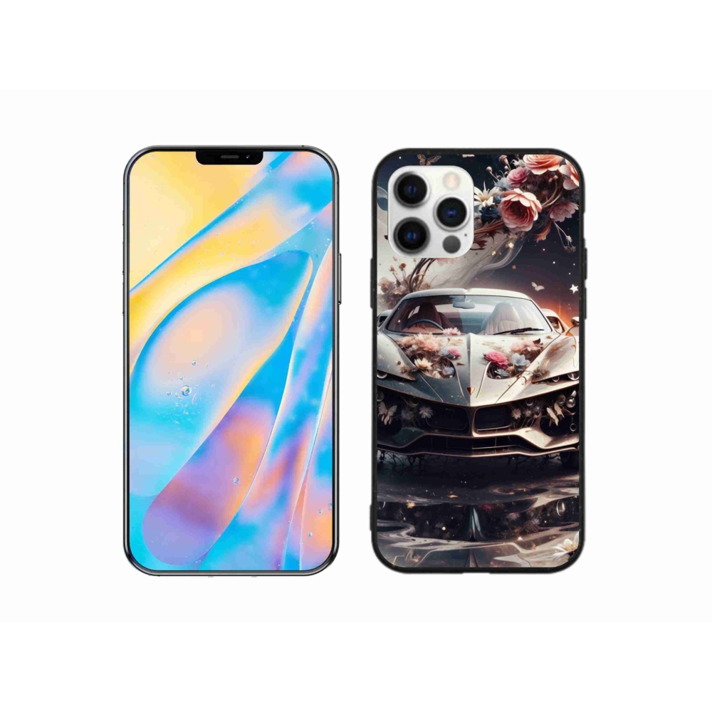 Gél borítás mmCase iPhone 12 készülékhez - virágos sportautó