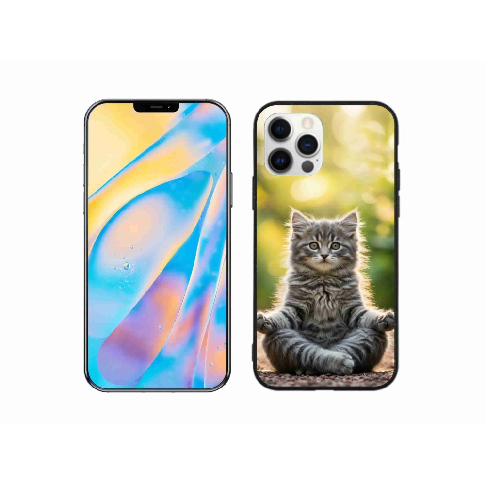 Gél borítás mmCase iPhone 12 készülékhez - meditáló cica