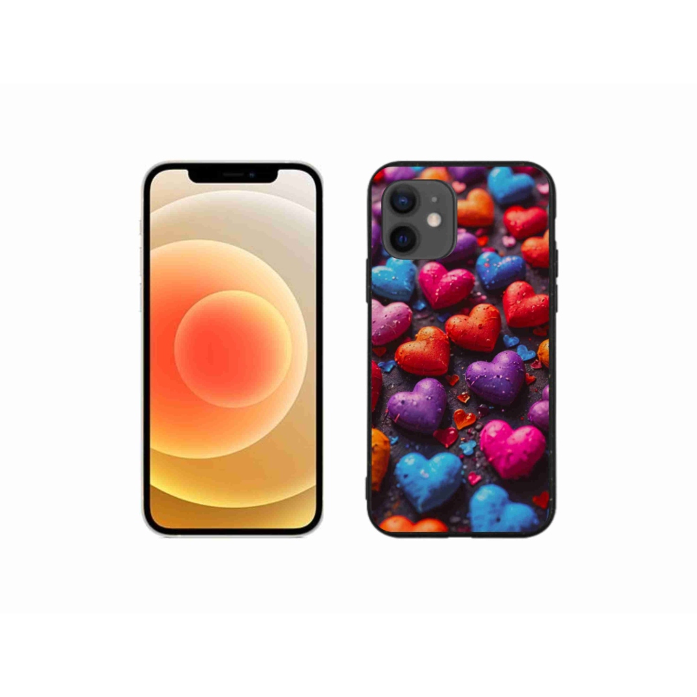 Zselés borítás mmCase iPhone 12 Mini készülékhez - színes szív