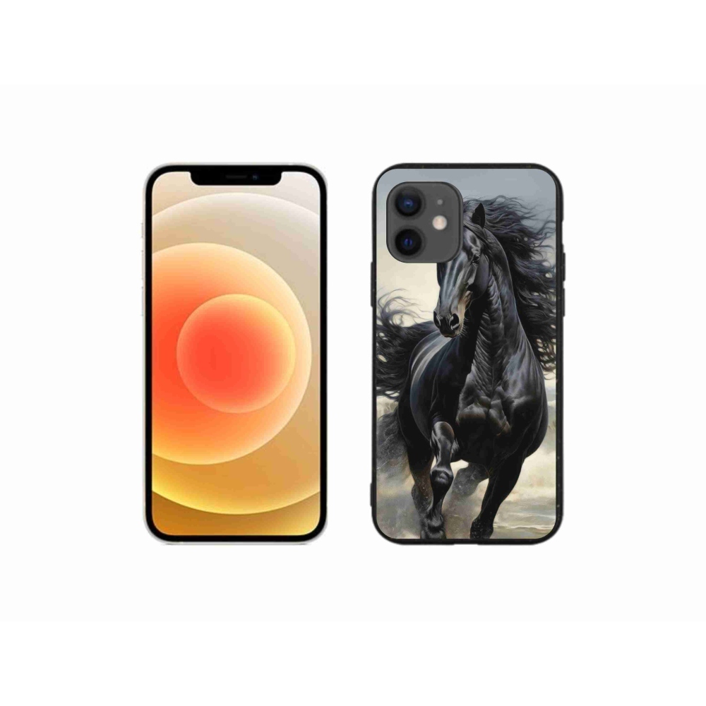 mmCase gél tok az iPhone 12 Mini-hez – futó fekete ló