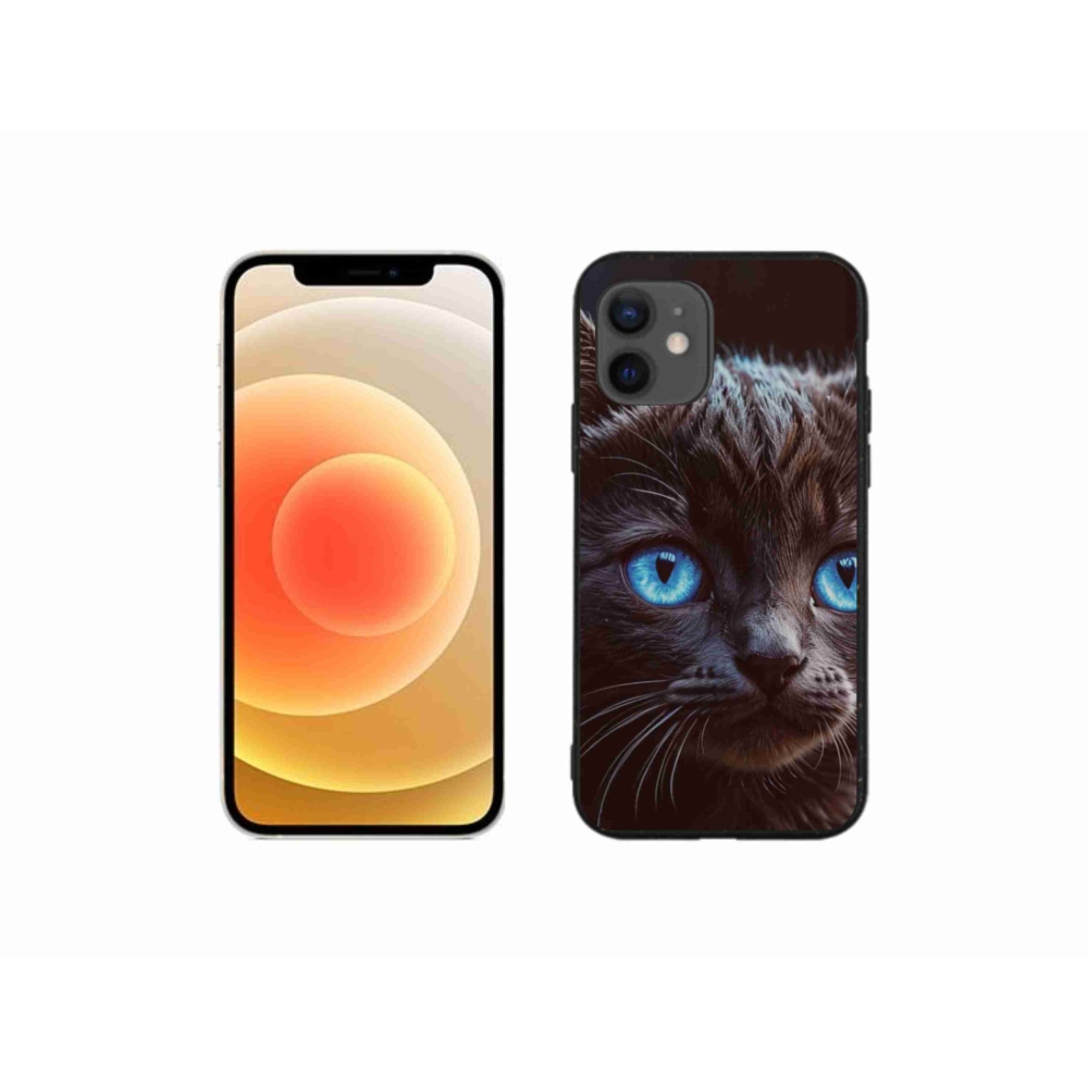 Zselés borítás mmCase iPhone 12 Mini készülékhez - fekete cica 2