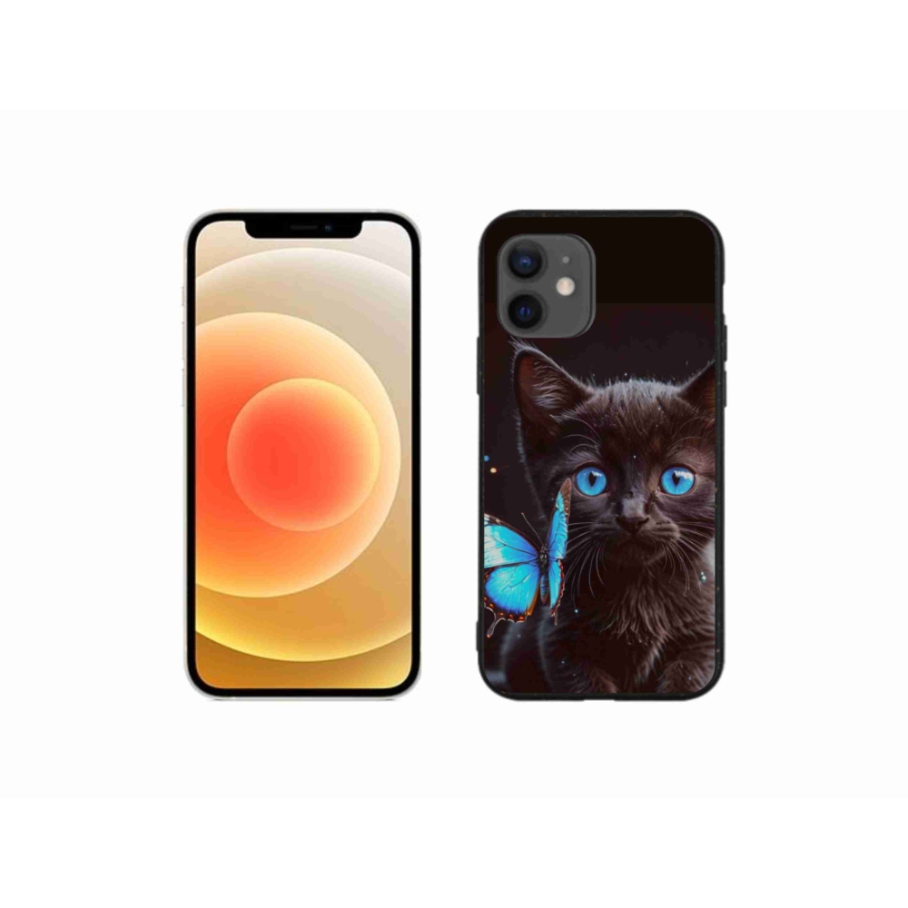 Zselés borítás mmCase iPhone 12 Mini készülékhez - fekete cica 3