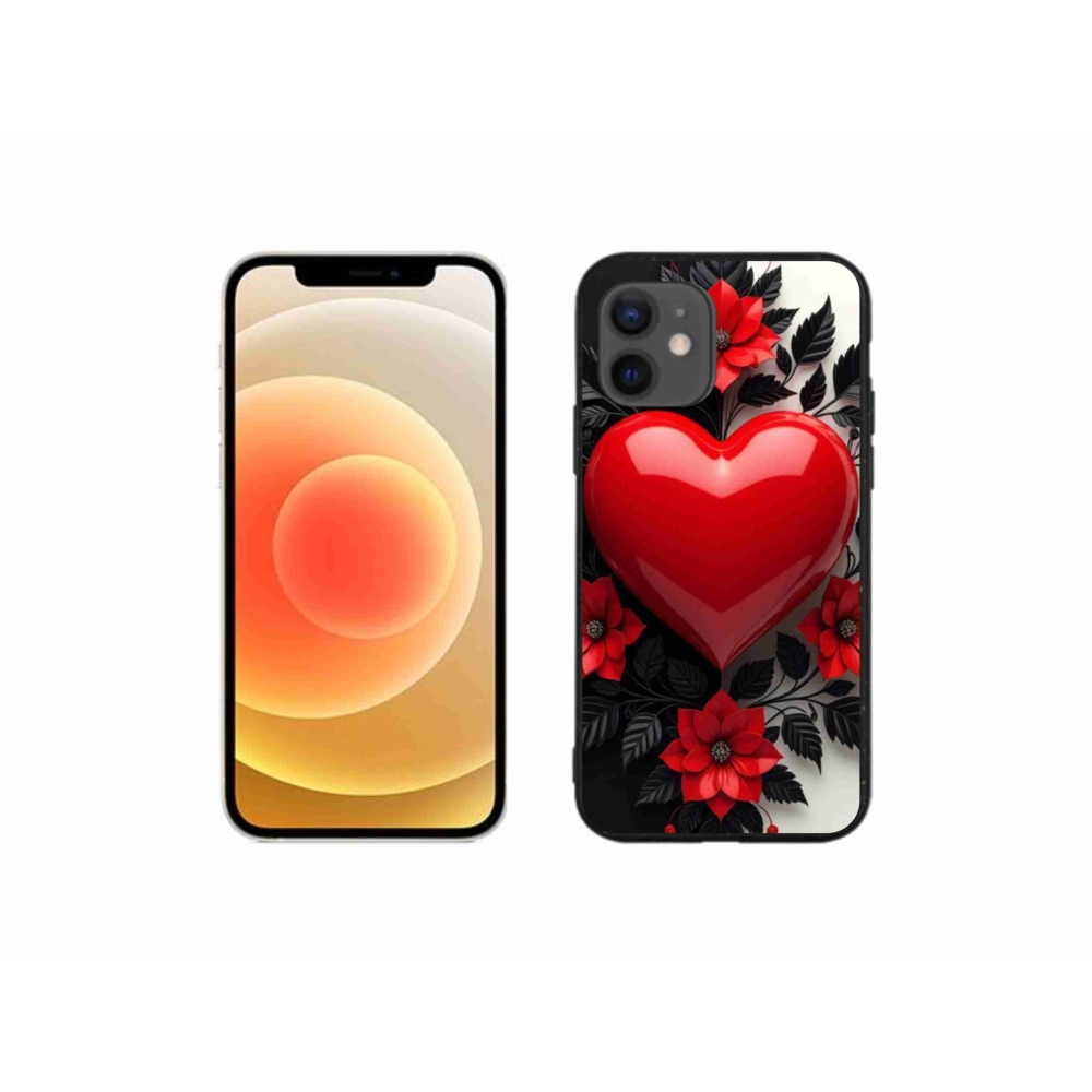 Gél borítás mmCase iPhone 12 Mini készülékhez - piros szív