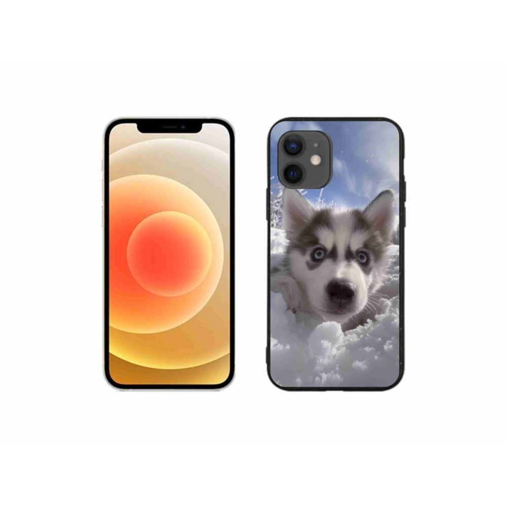 Gél borítás mmCase iPhone 12 Mini készülékhez - husky a hóban