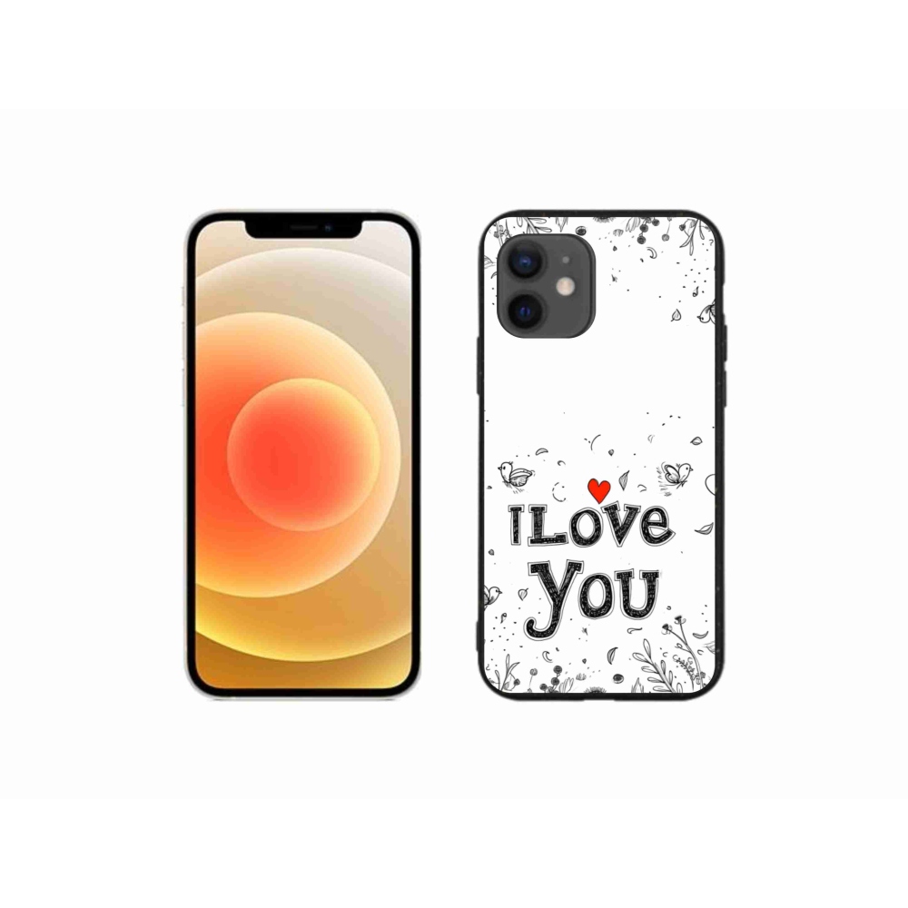Gél borítás mmCase iPhone 12 mini készülékhez - I love you fehér háttér