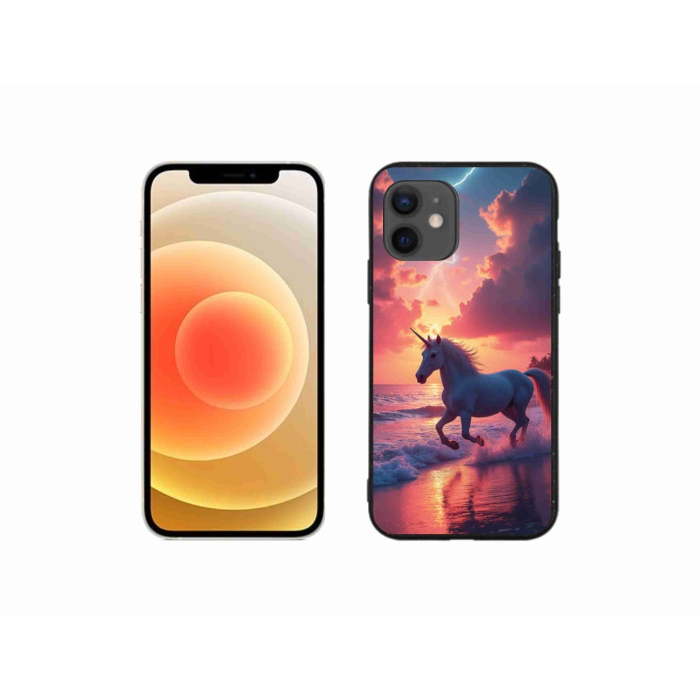 Zselés borítás mmCase iPhone 12 Mini készülékhez - egyszarvú a tengerparton