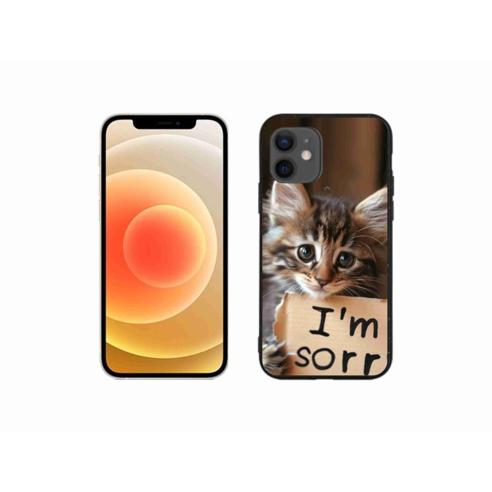 Zselés borítás mmCase iPhone 12 Mini készülékhez - macska bocsánatkérése