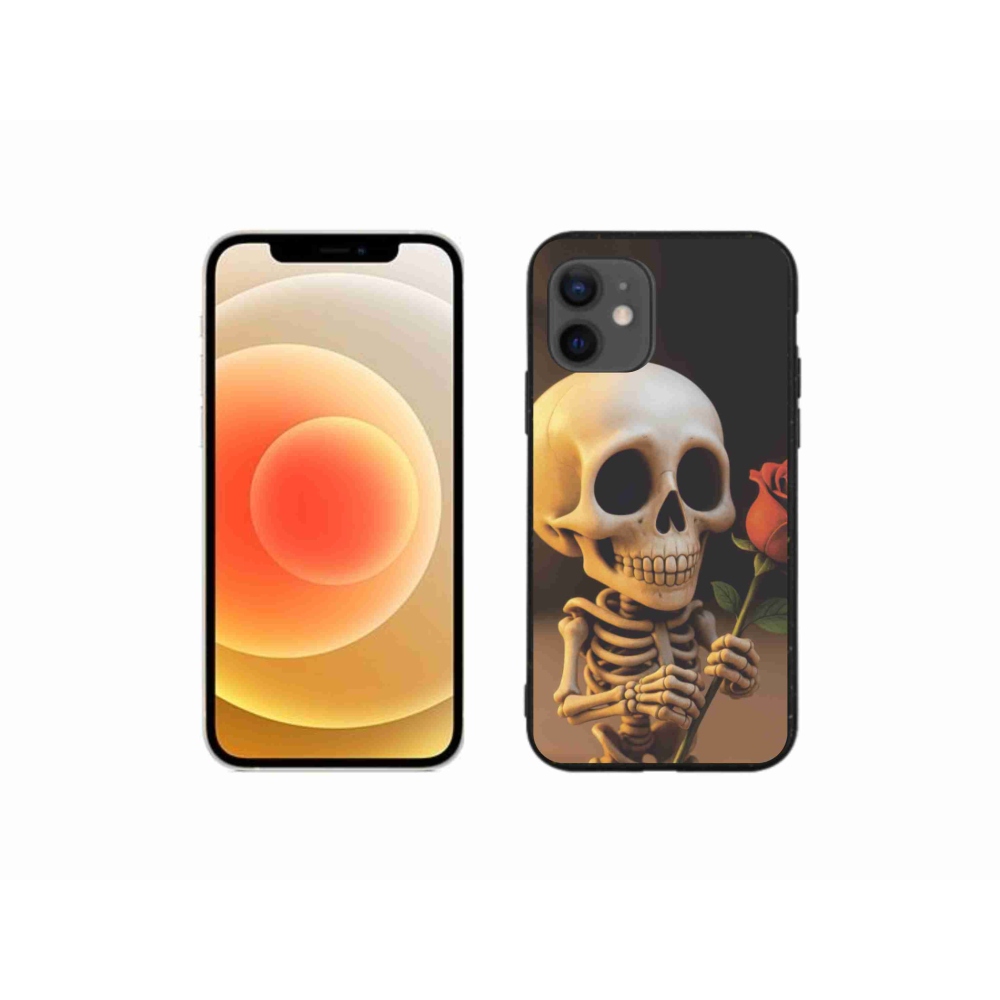 Gél borítás mmCase iPhone 12 Mini készülékhez - csontváz rózsával