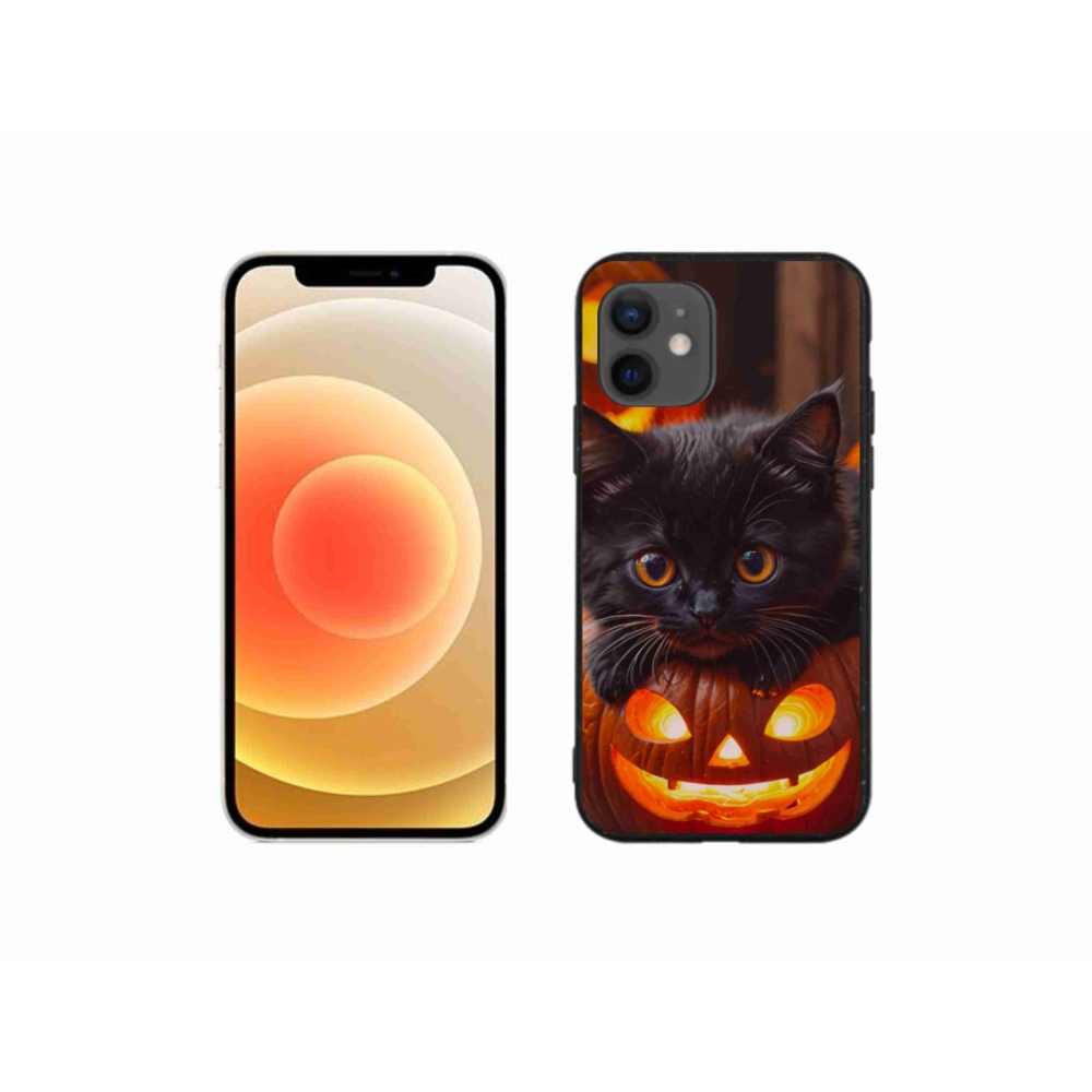 Gél borítás mmCase iPhone 12 Mini készülékhez - cica és sütőtök