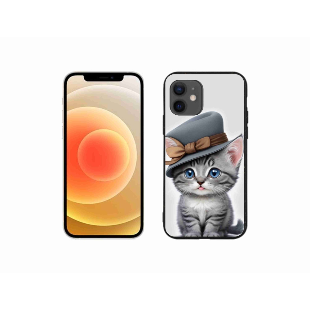 Gél borítás mmCase iPhone 12 Mini készülékhez - cica sapkával