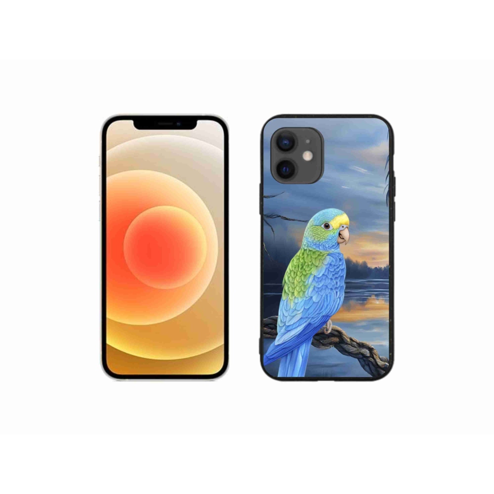 Zselés borítás mmCase iPhone 12 Mini készülékhez - kék papagáj
