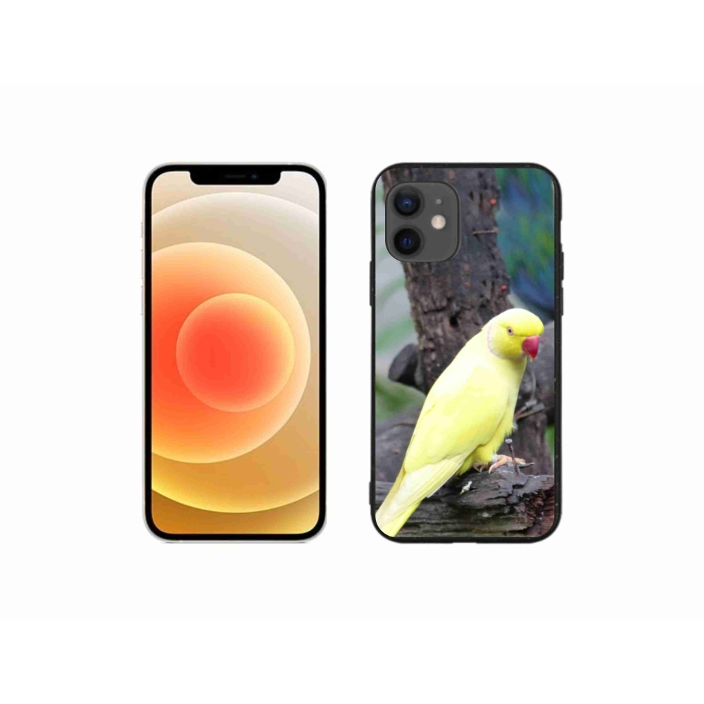 Zselés borítás mmCase iPhone 12 Mini készülékhez - papagáj alexander sárga