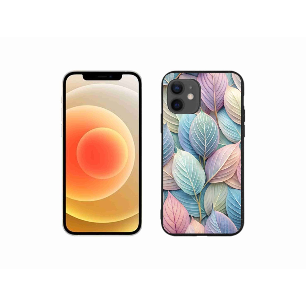 Zselés borítás mmCase iPhone 12 Mini készülékhez - pasztell levelek
