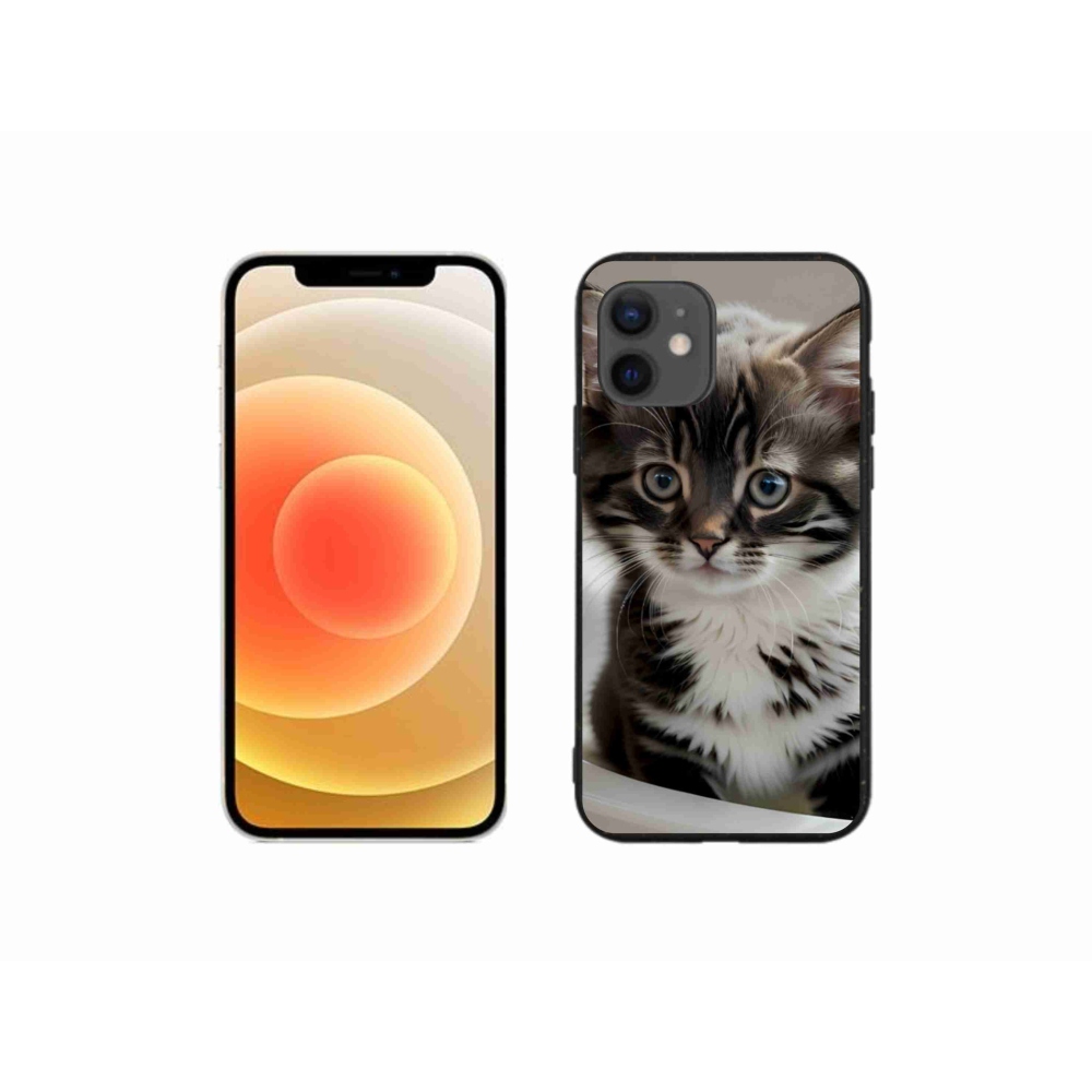 Gél borítás mmCase iPhone 12 Mini készülékhez - kíváncsi cica