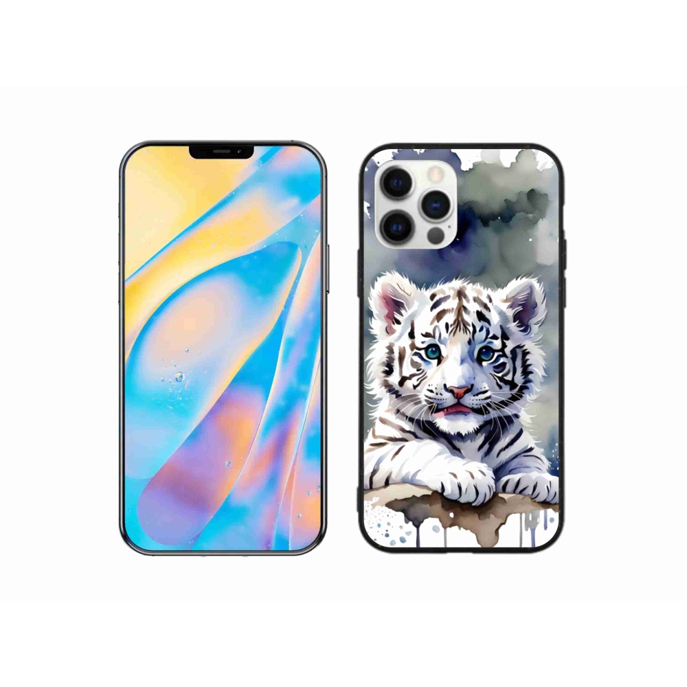 Gél borítás mmCase iPhone 12 készülékhez - fehér tigriskölyök