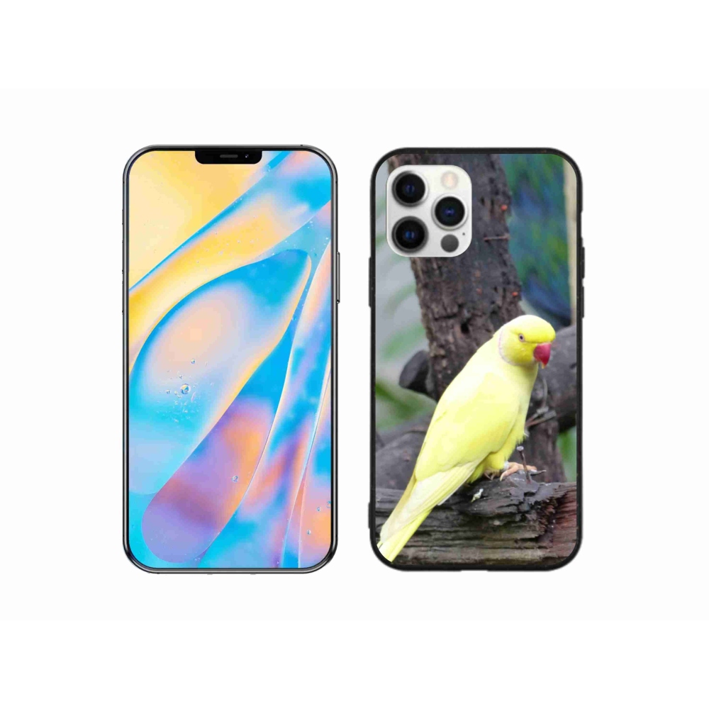 Zselés borítás mmCase iPhone 12 készülékhez - papagáj alexander sárga