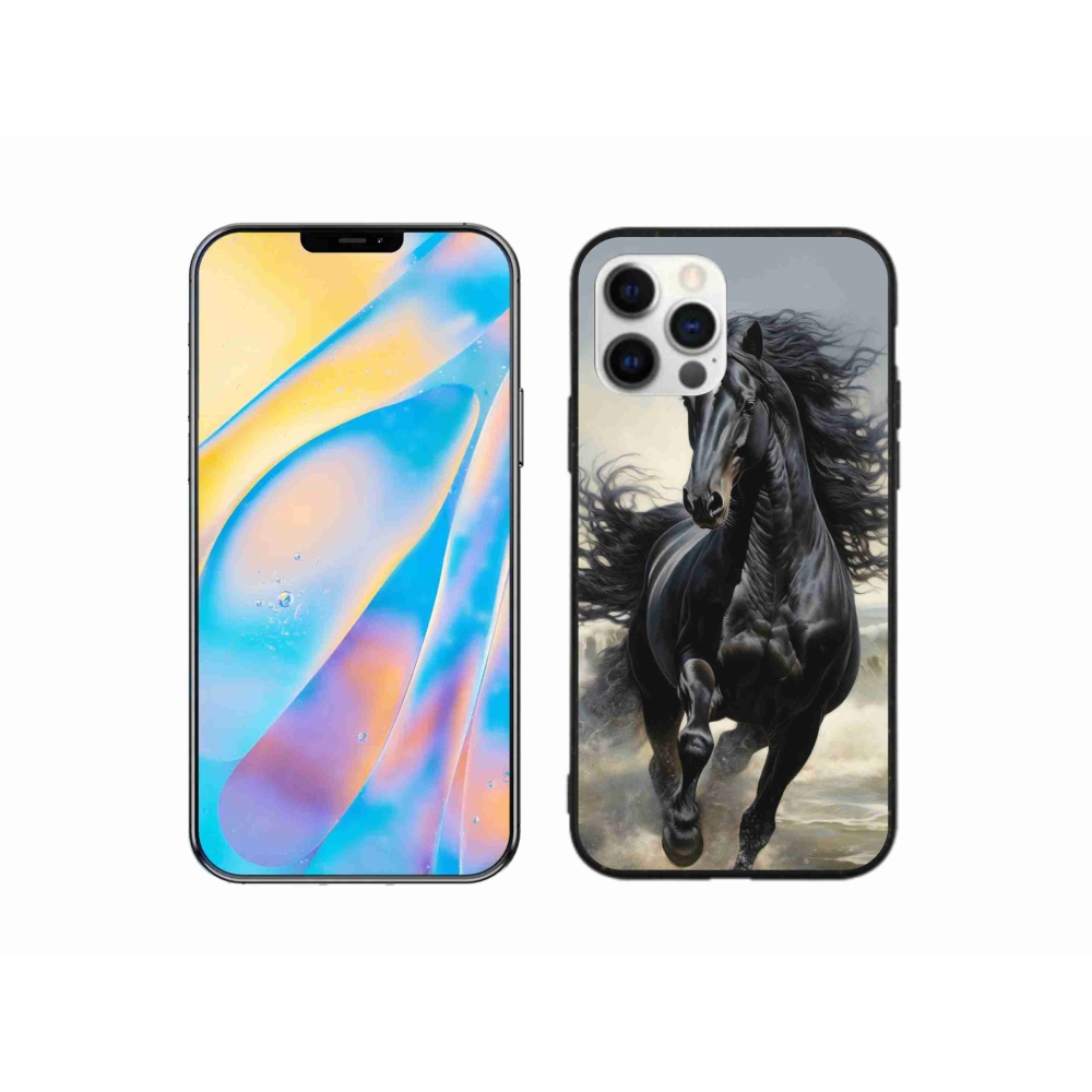 mmCase gél tok az iPhone 12 Pro-hoz – futó fekete ló