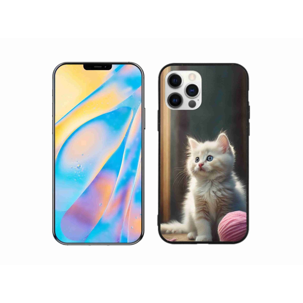 Zselés borítás mmCase iPhone 12 Pro készülékhez - fehér cica 2
