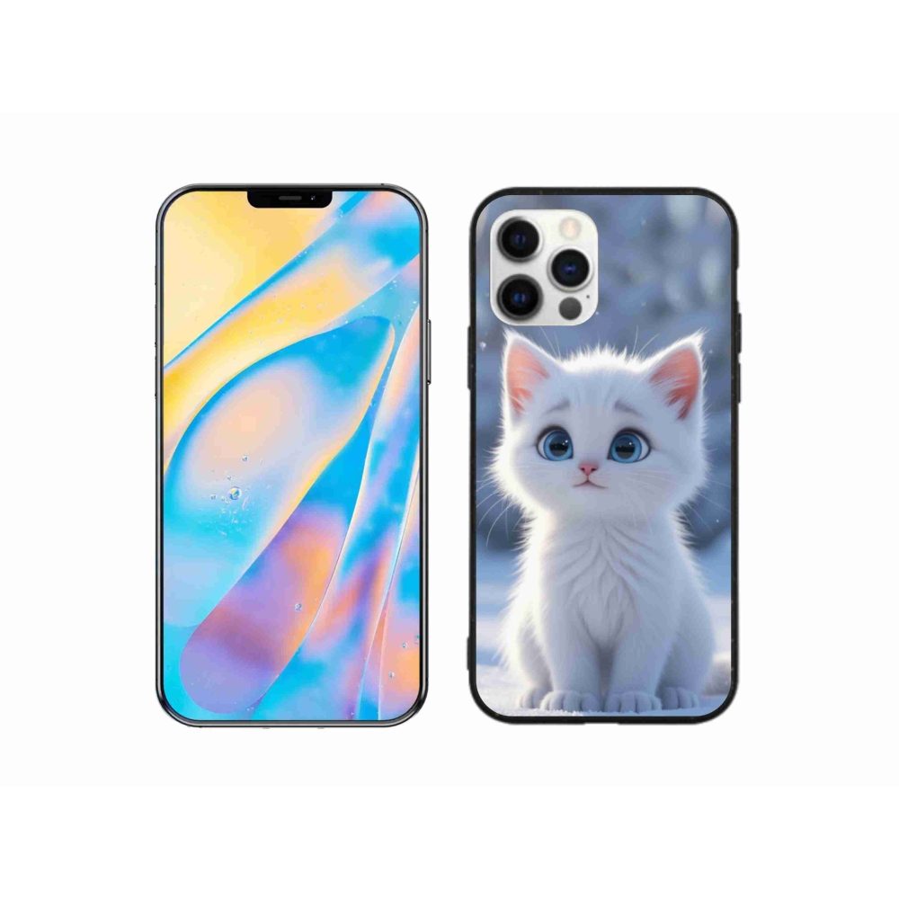 mmCase gél tok az iPhone 12 Pro-hoz – fehér cica 3