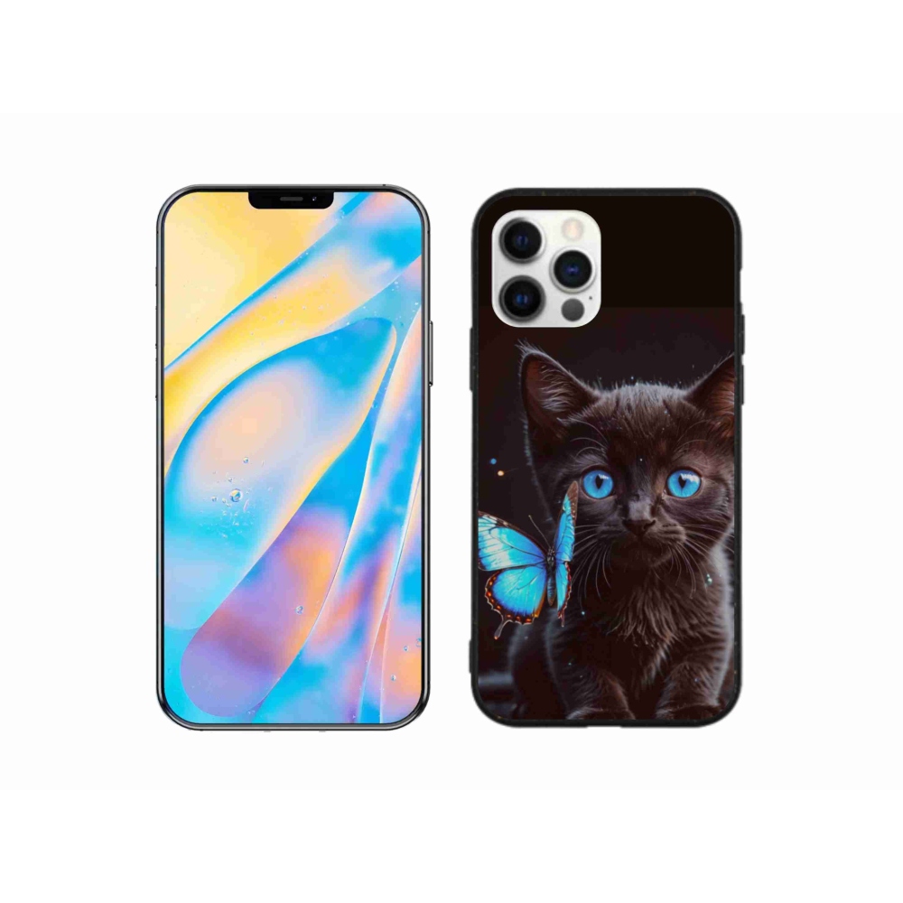 Zselés borítás mmCase iPhone 12 Pro készülékhez - fekete cica 3