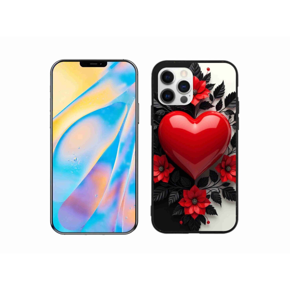 Gél borítás mmCase iPhone 12 Pro készülékhez - piros szív