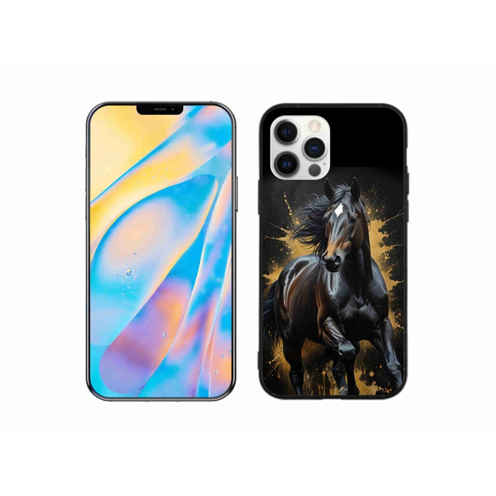 mmCase gél tok az iPhone 12 Pro-hoz – elegáns fekete csikó