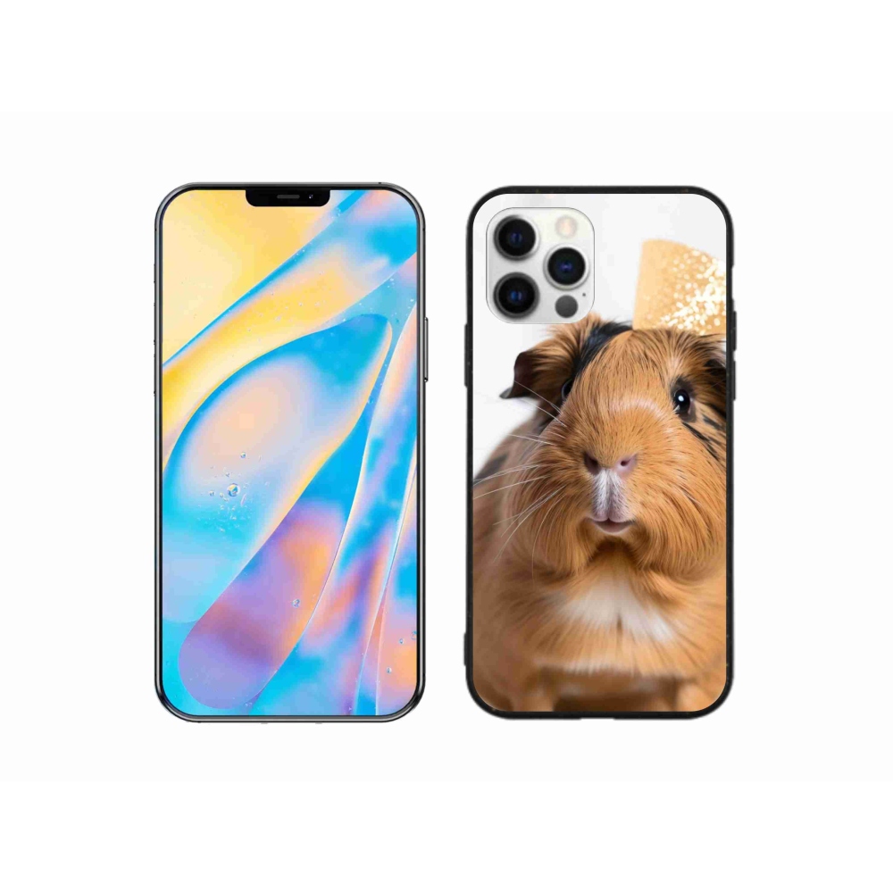 Zselés borítás mmCase iPhone 12 Pro készülékhez - barna tengerimalac