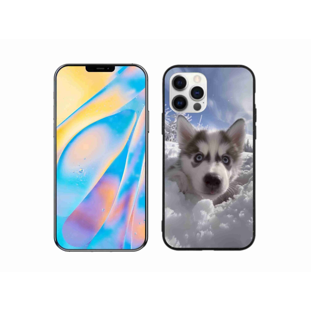 Zselés borítás mmCase iPhone 12 Pro készülékhez - husky a hóban