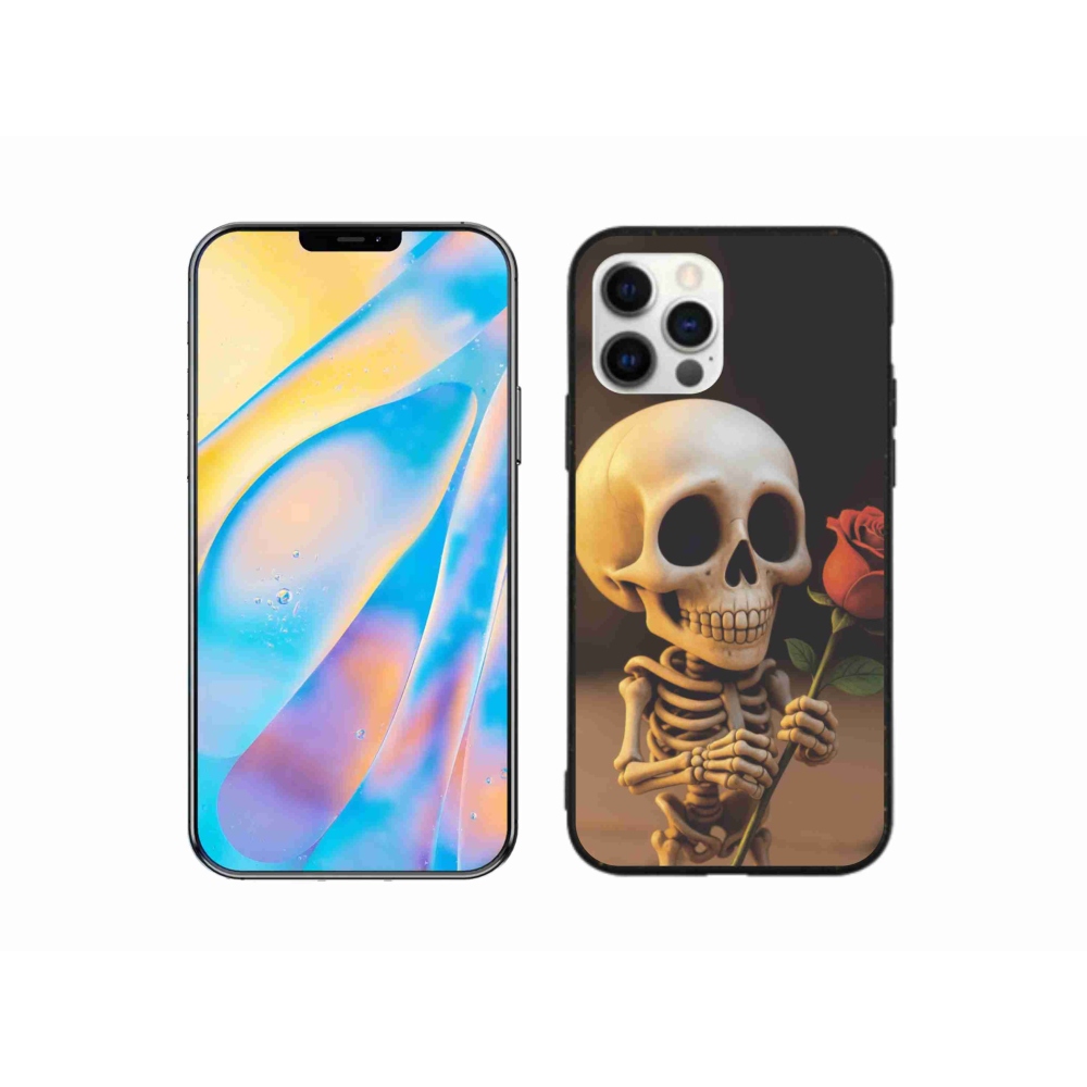 Gél borítás mmCase iPhone 12 Pro készülékhez - csontváz rózsával